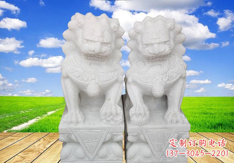 合肥汉白玉狮子雕塑表达勇士之气