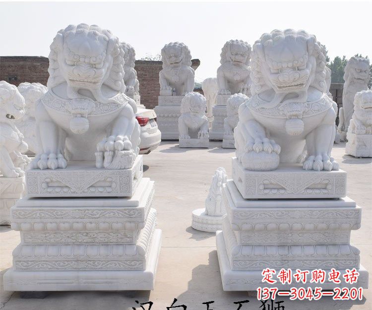 合肥汉白玉看门石狮子