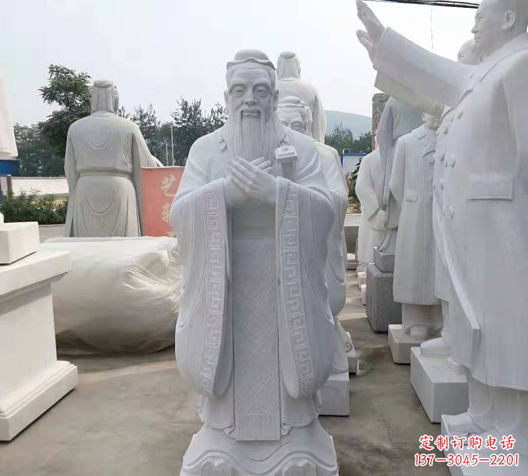 合肥精美绝伦的汉白玉孔子雕塑