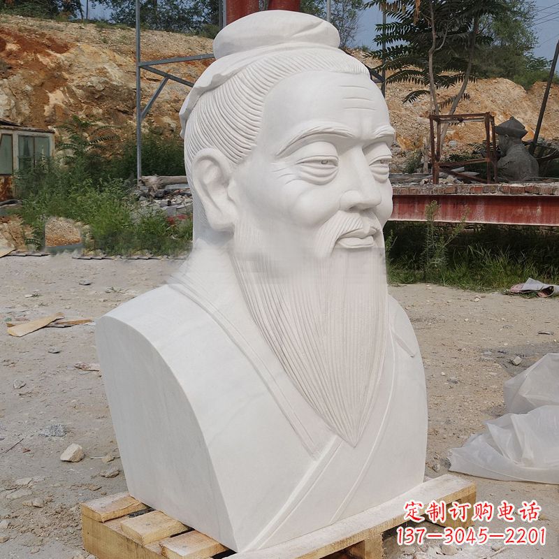 合肥中领雕塑，高级工艺汉白玉孔子胸像