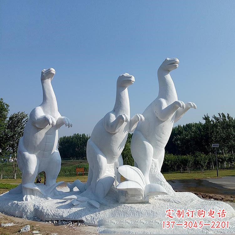 合肥百年恐龙,白玉雕塑景观邀您共赏