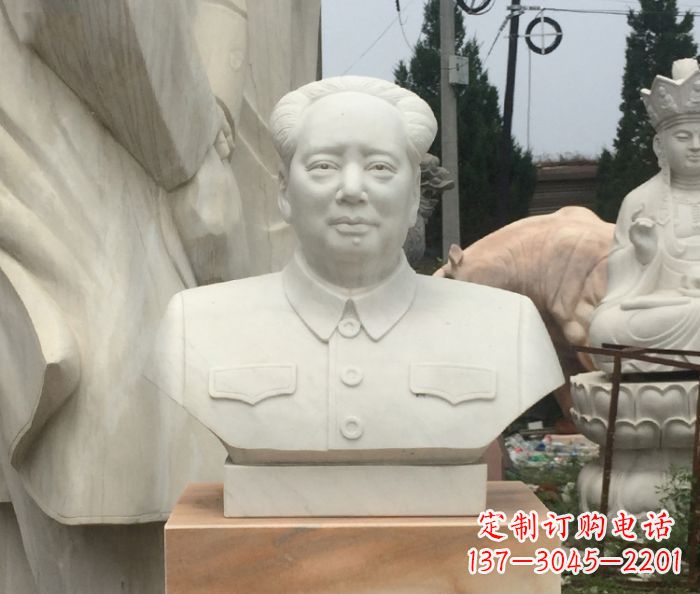 合肥汉白玉毛主席胸像校园伟人石雕