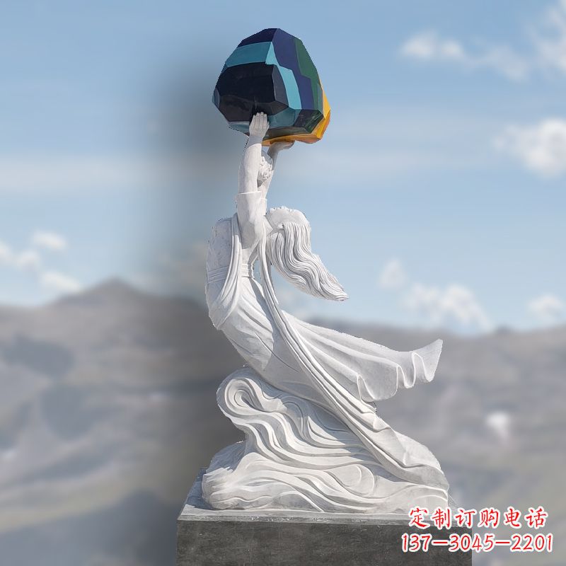 合肥领雕塑精美雕刻的女娲补天石雕塑