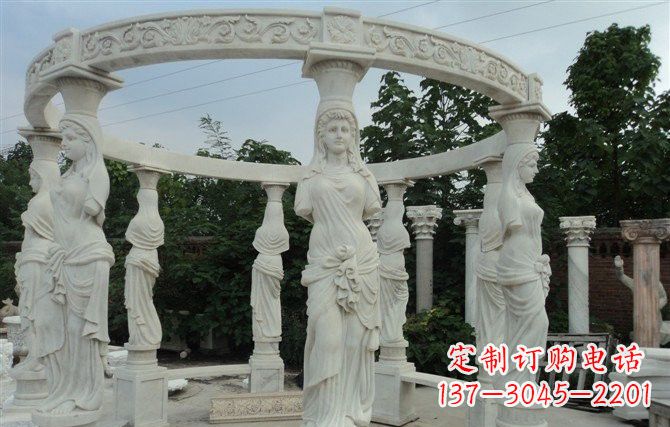 合肥汉白玉欧式凉亭雕塑,尽享悠然凉意