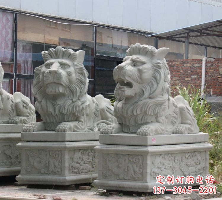 合肥汉白玉狮子雕塑,欧式风格精美雕塑