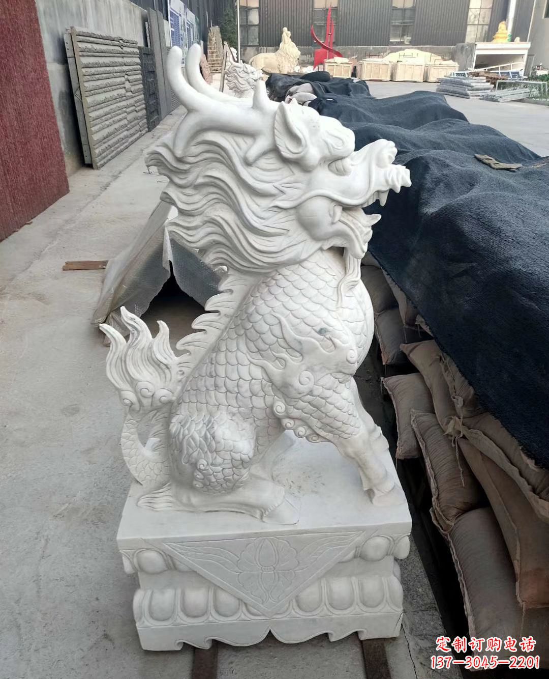 合肥高雅古朴的汉白玉麒麟雕塑