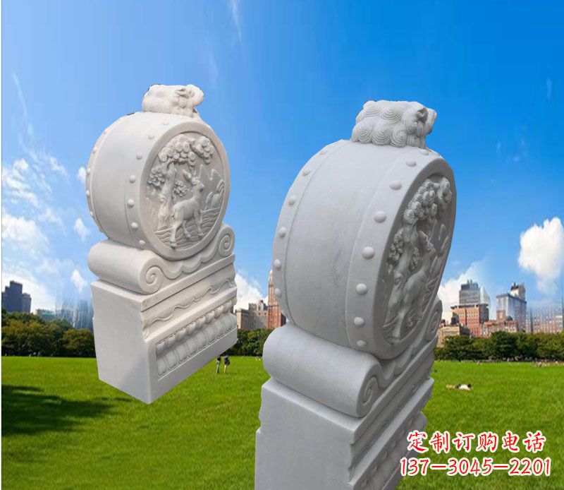 合肥精致的汉白玉门墩雕塑