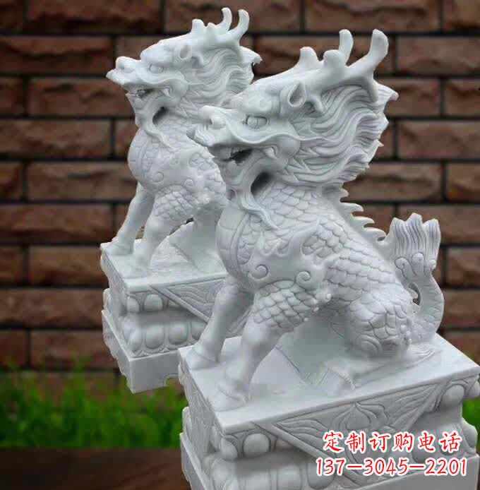 合肥中领雕塑推出的汉白玉麒麟雕塑,精美的外形…