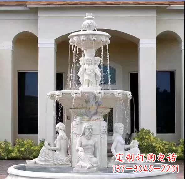 合肥汉白玉精美完美的喷泉雕塑