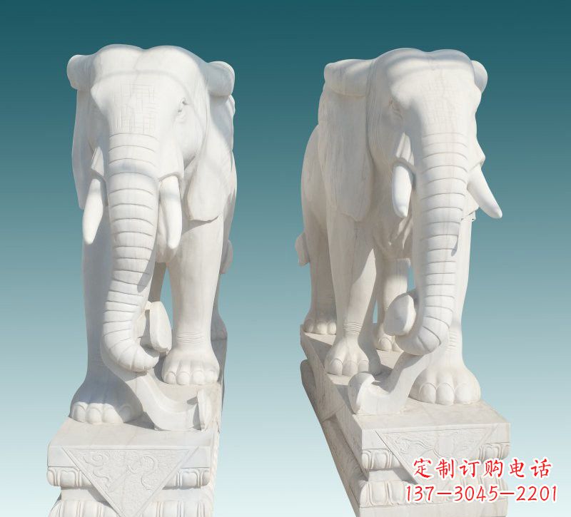 合肥昂贵的汉白玉大象雕塑,招财又招福