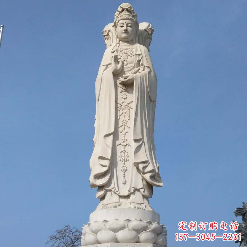 合肥中领雕塑|汉白玉观音石雕佛像