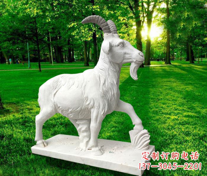 合肥汉白玉精美山羊雕塑
