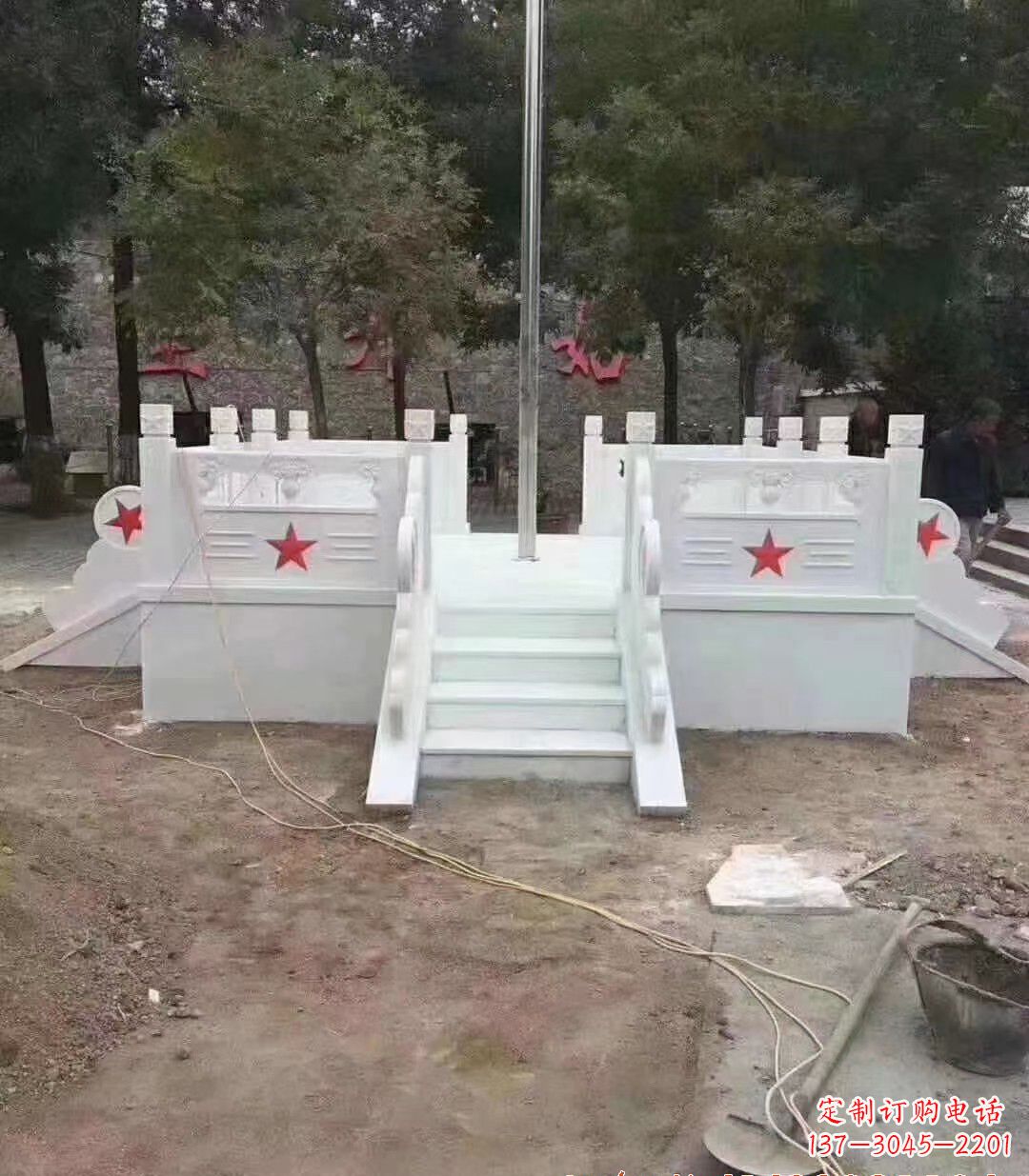 合肥高贵典雅的汉白玉升旗台石雕