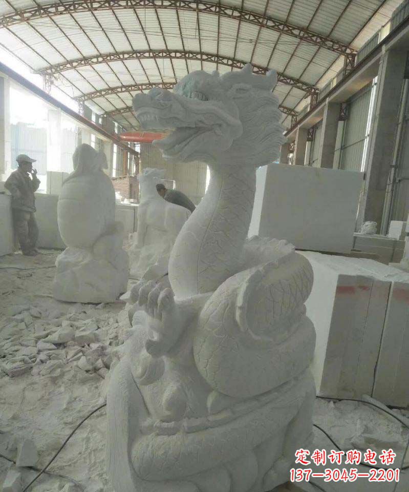 合肥高品质汉白玉生肖龙雕塑