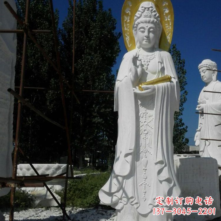 合肥汉白玉石雕佛像石头观音