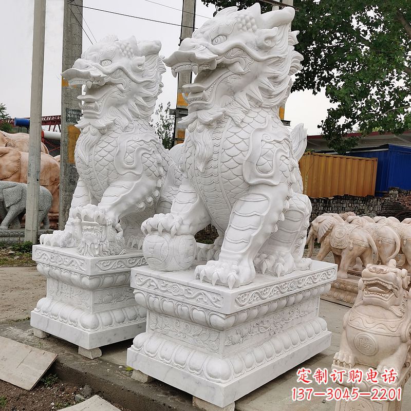 合肥汉白玉麒麟雕塑,承载古典之美