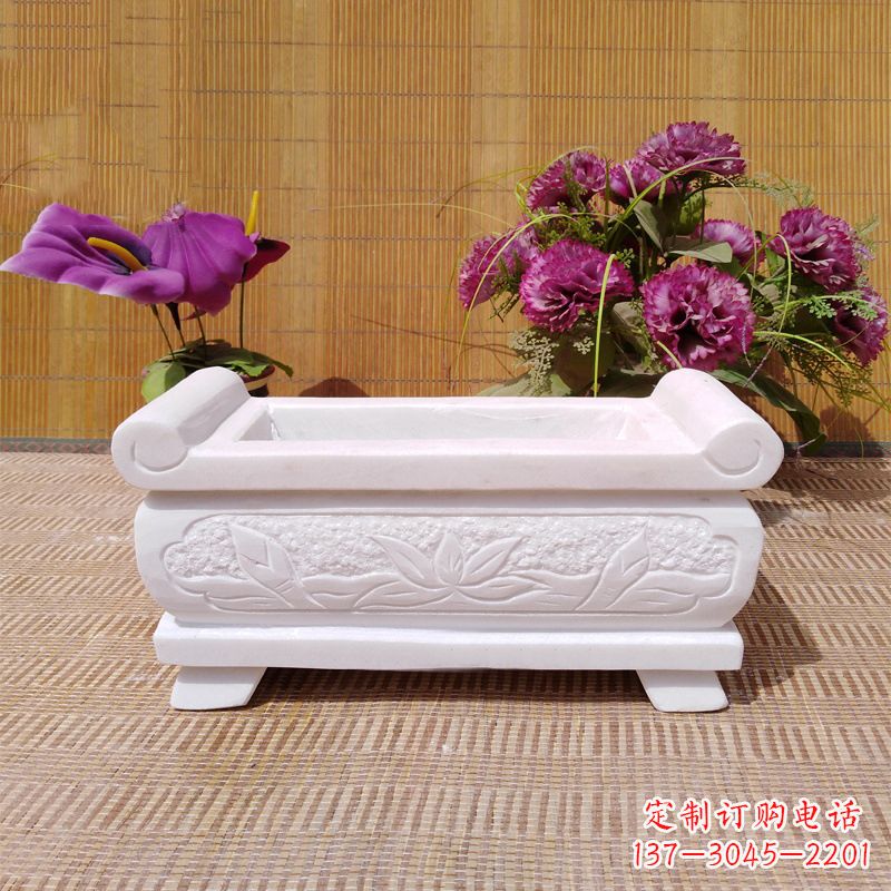 合肥汉白玉石特色香炉雕塑