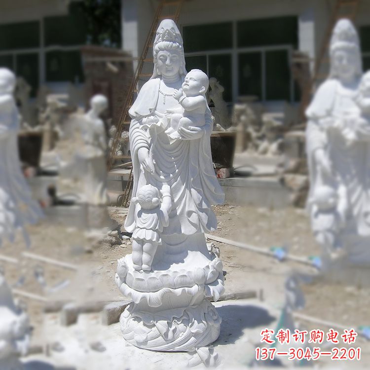 合肥手工精美的汉白玉观音像