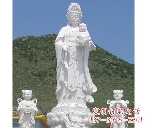 合肥汉白玉观音善财童子龙女雕塑