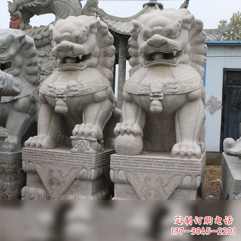 合肥精美雕刻,汉白玉天安门石狮子