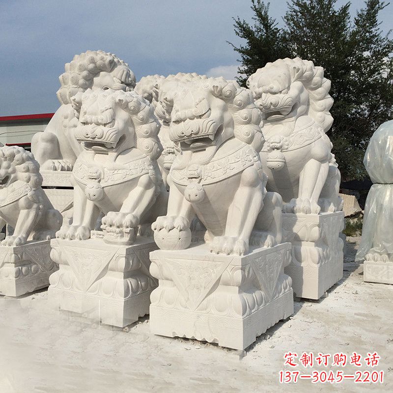 合肥历史悠久的汉白玉狮子雕塑