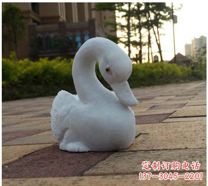合肥汉白玉天鹅石雕塑,精美瑰丽