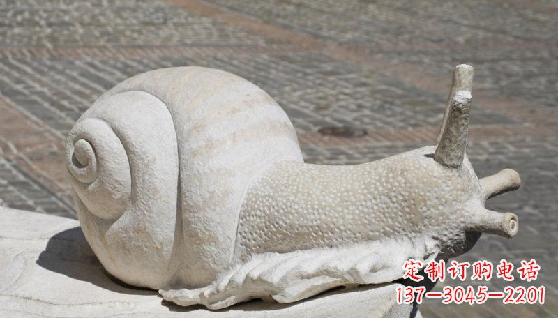 合肥汉白玉蜗牛动物石雕
