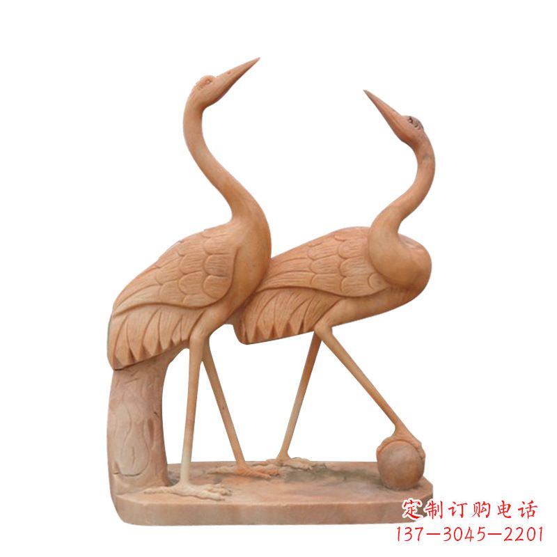 合肥汉白玉花仙鹤雕塑,是来自中领雕塑的一件精…