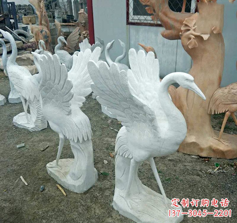 合肥汉白玉仙鹤石雕