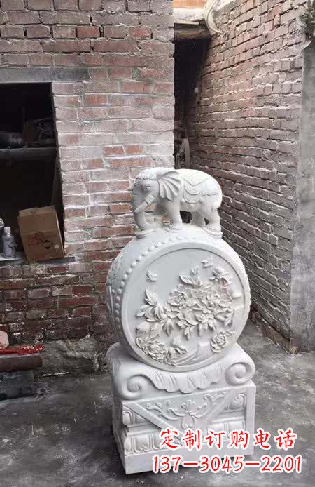 合肥汉白玉小象抱鼓石雕塑之美