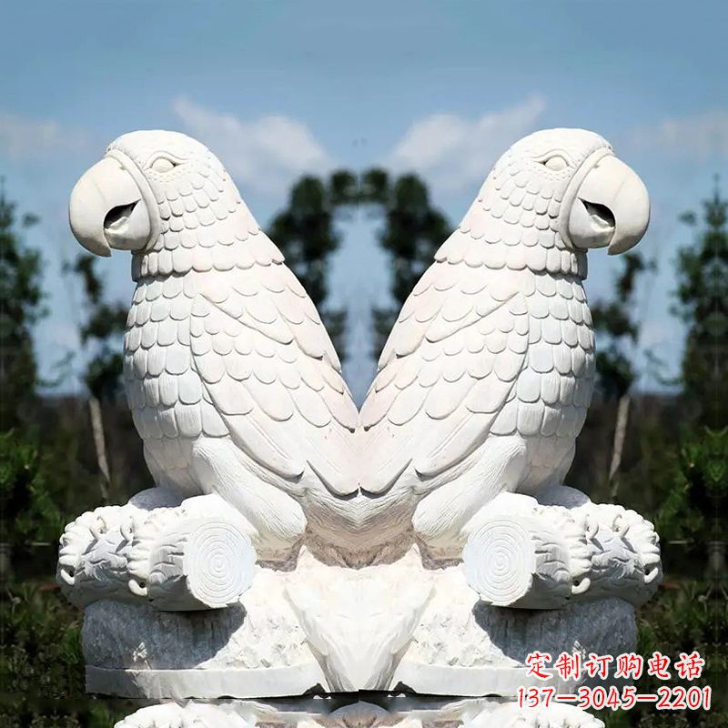 合肥汉白玉鹦鹉石雕,令你赏心悦目