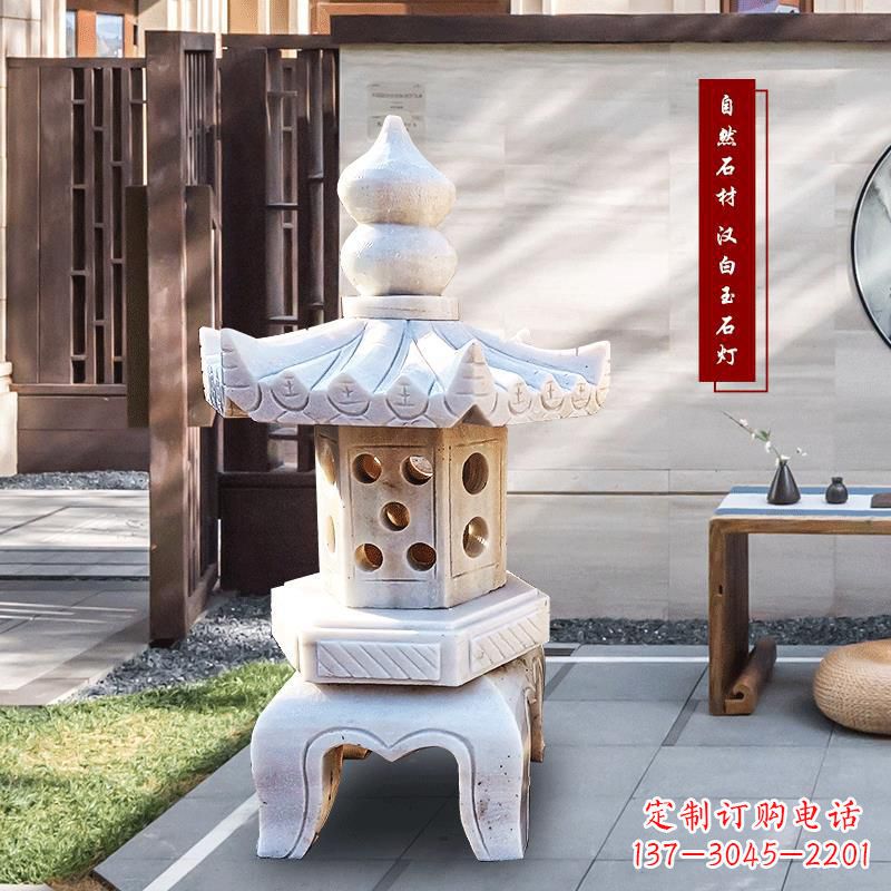 合肥中领雕塑-经典经典汉白玉灯笼园林雕塑