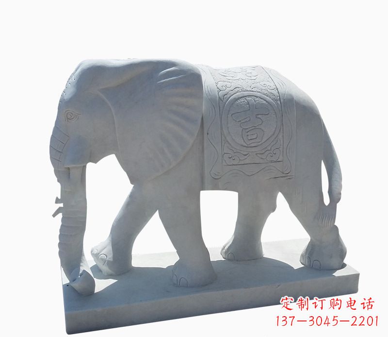 合肥桃花开,当铺金,汉白玉大象雕塑,吉祥引财