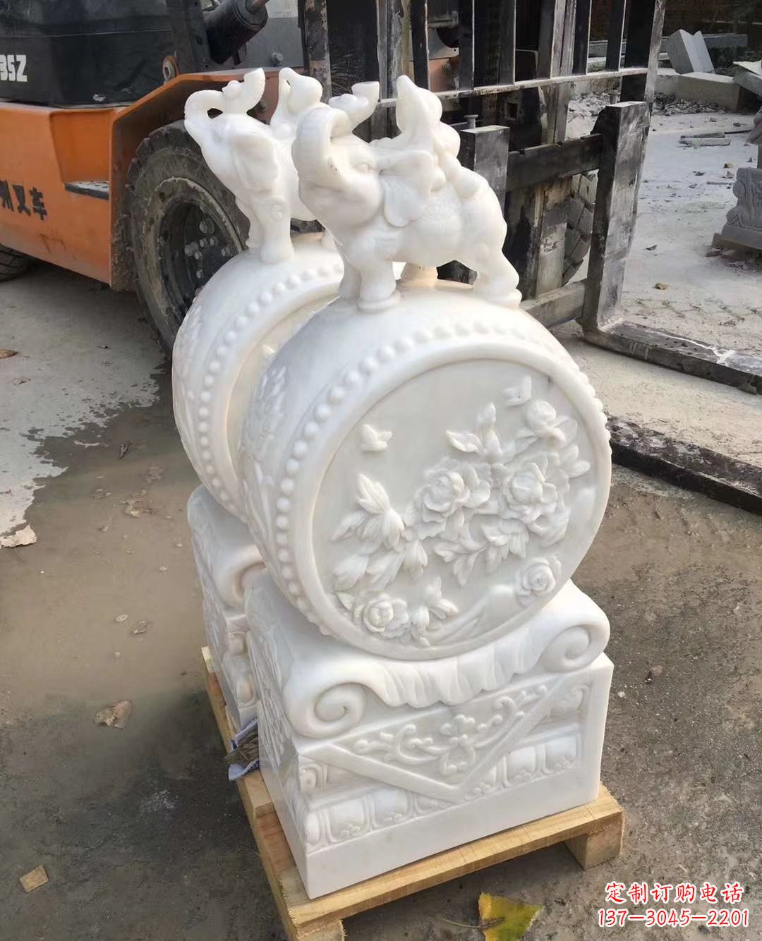 合肥精致小象招财石门墩,树立你的百年吉祥