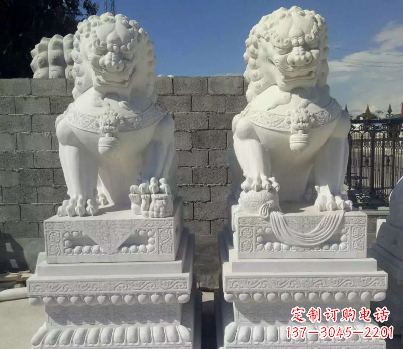 合肥汉白玉镇宅狮子石雕,完美贴近生活