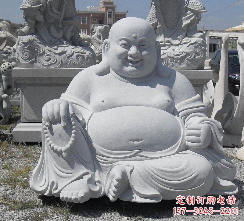 合肥精美高雅的汉白玉弥勒佛雕像