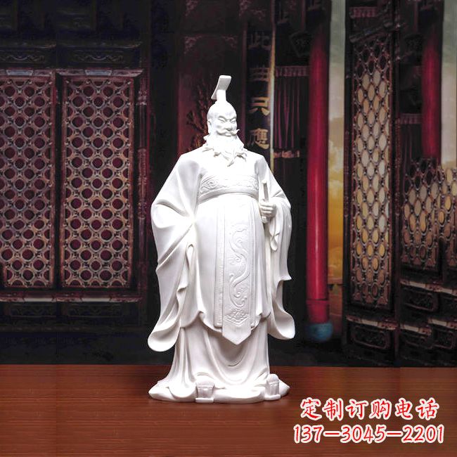 合肥汉白玉石雕刻,高贵内敛的汉武帝刘彻汉雕像