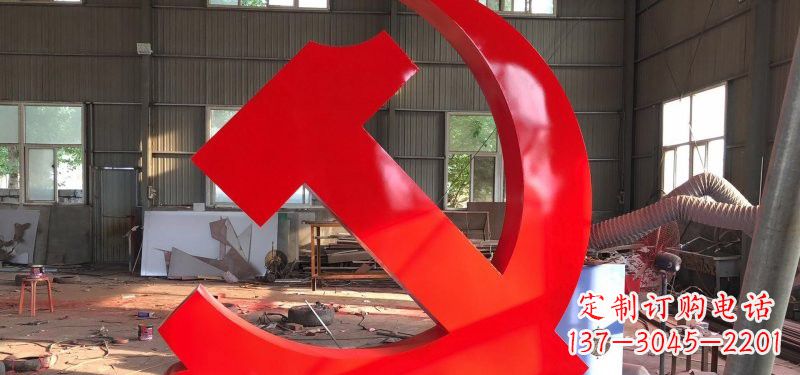 合肥河南不锈钢党徽雕塑,精致而完美