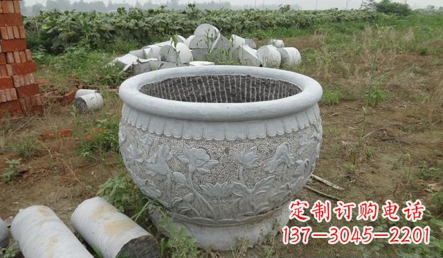 合肥荷花花盆公园景观石雕,千般美妙一览无余