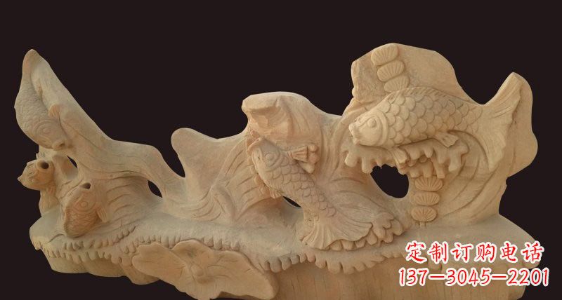 合肥荷花鲤鱼石雕,精美绝伦