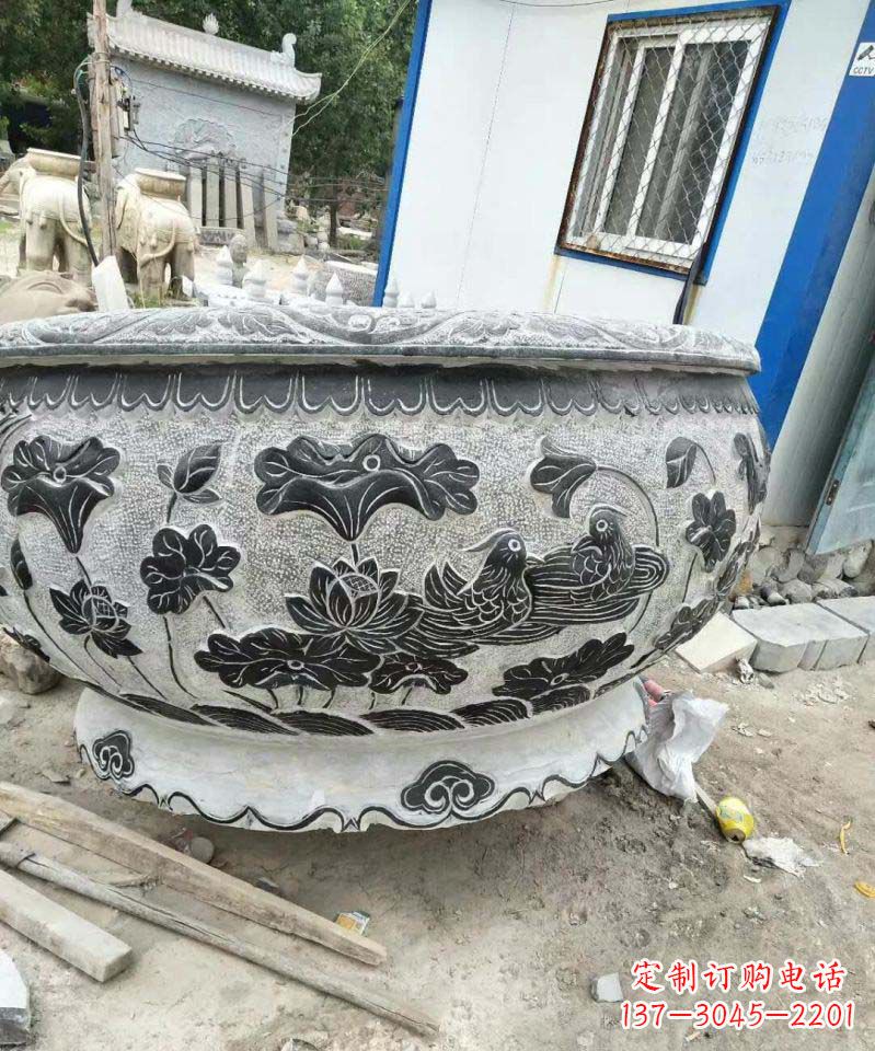 合肥荷花石雕水缸,给你安静的空间