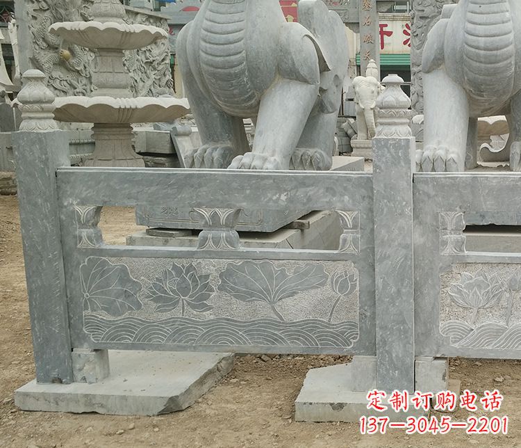 合肥荷花石浮雕仿古栏板石雕