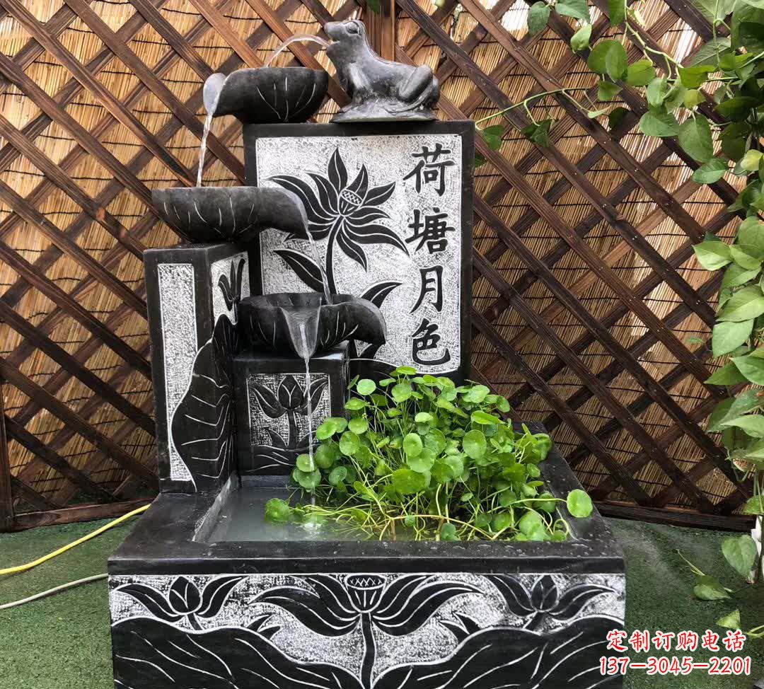 合肥荷塘月色景观石雕喷水池