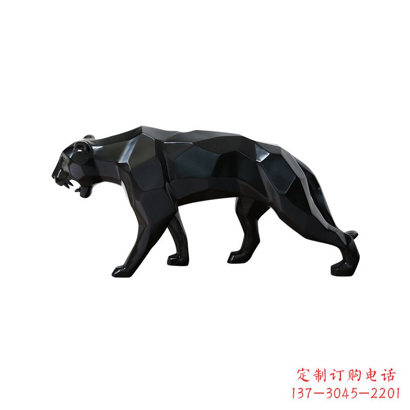 合肥黑色魅力,豹子玻璃钢雕塑