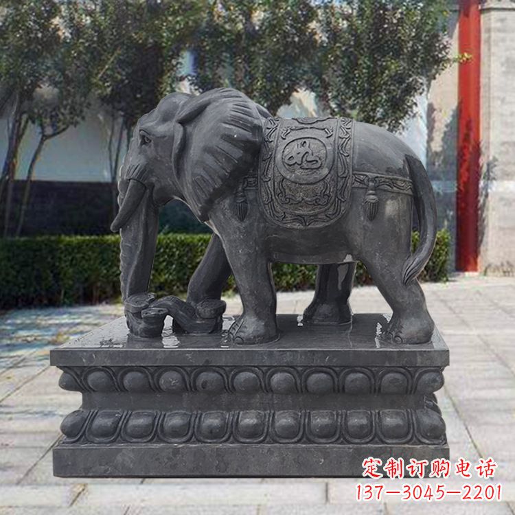 合肥黑色石雕大象