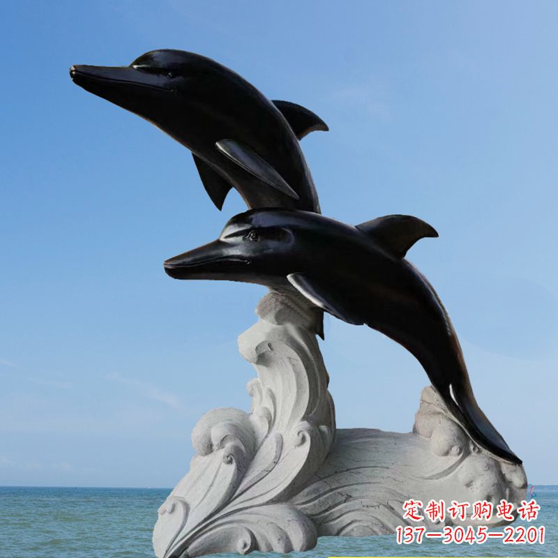 合肥黑曜石海豚石雕