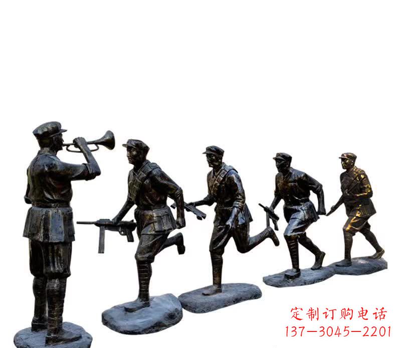 合肥传承红色精神,红军铜雕震撼人心