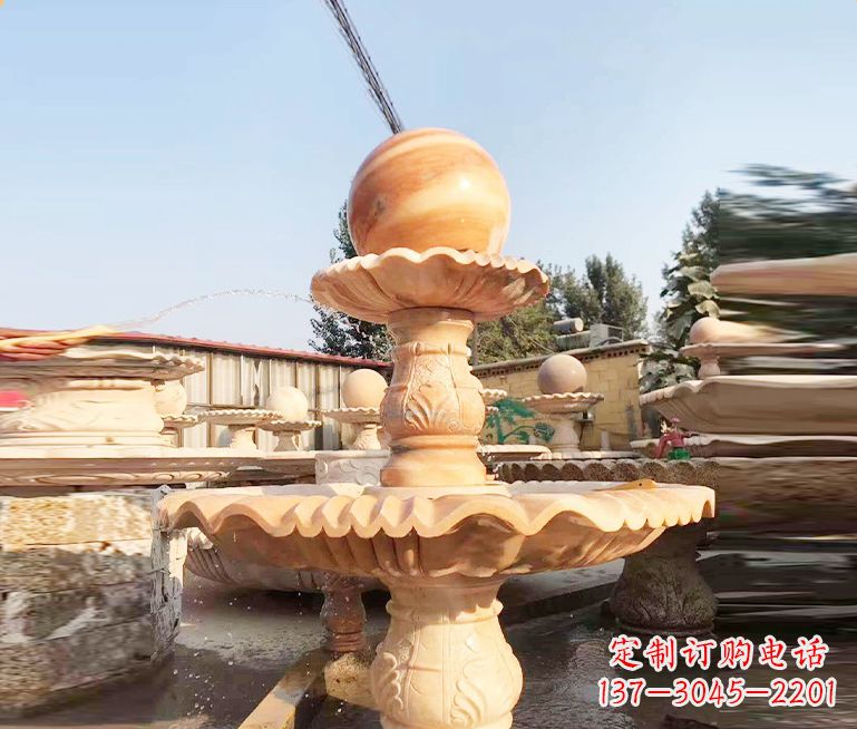 合肥湖北石雕风水球喷泉——精品水泵雕塑