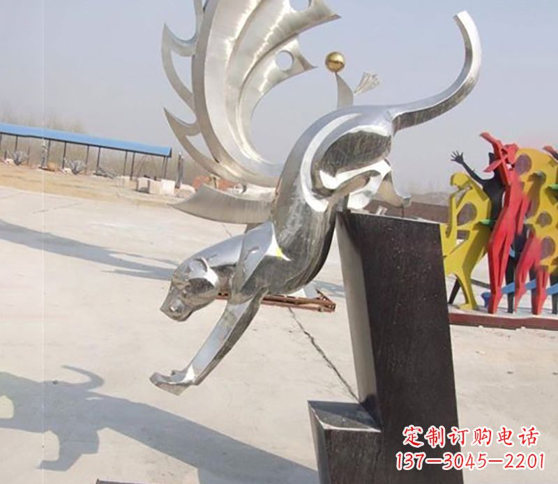 合肥经典大气的不锈钢豹子雕塑