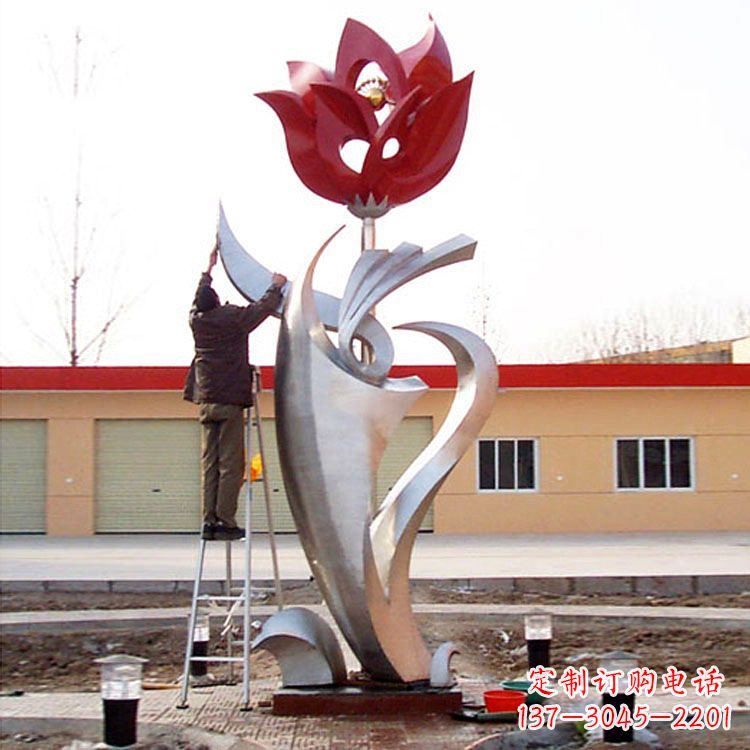 合肥高端定制玫瑰花不锈钢大型雕塑